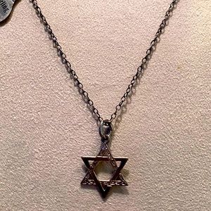 Star of David Jewish Sterling Necklace and Pendant Vintage never worn with Tags